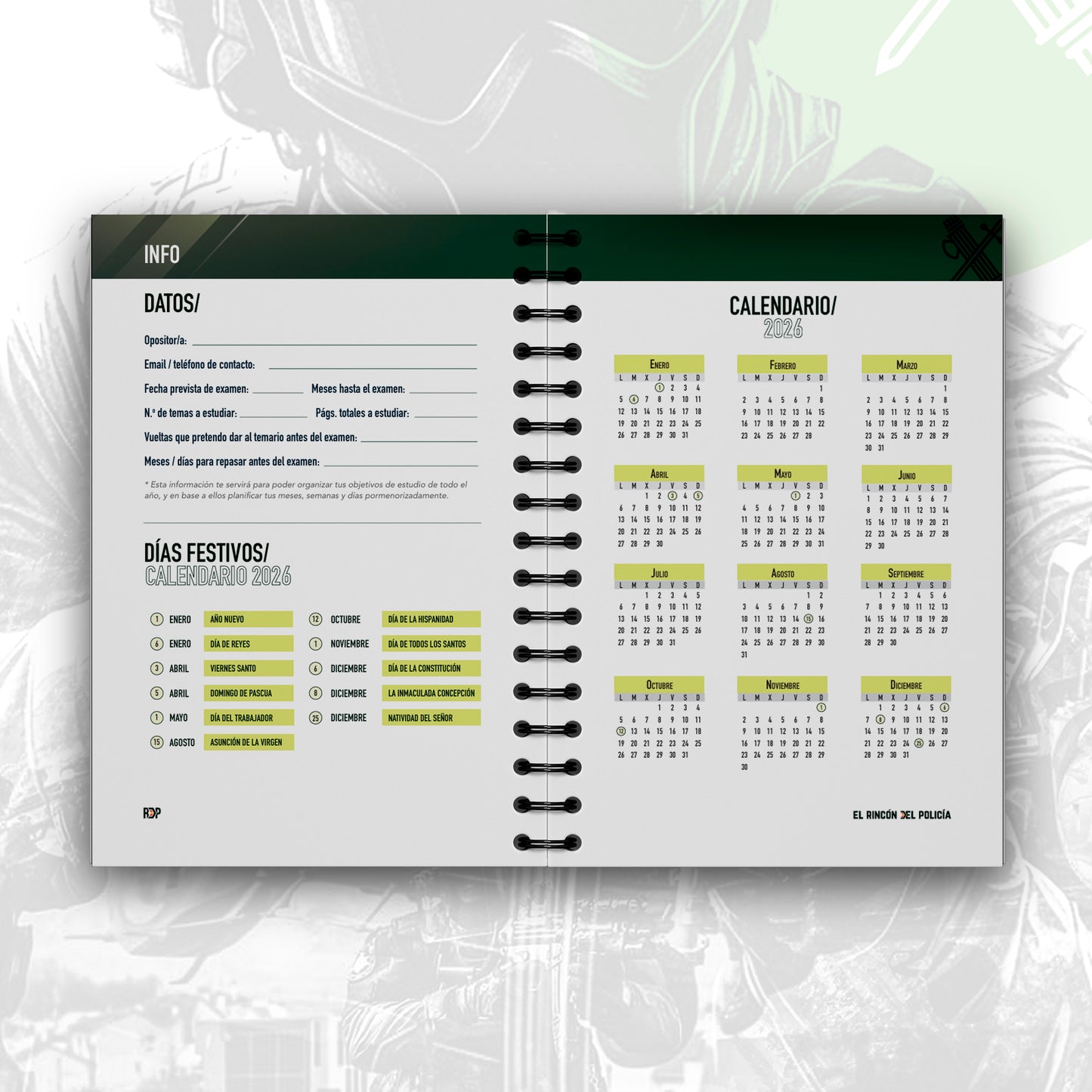 Agenda Oposición Guardia Civil 2026